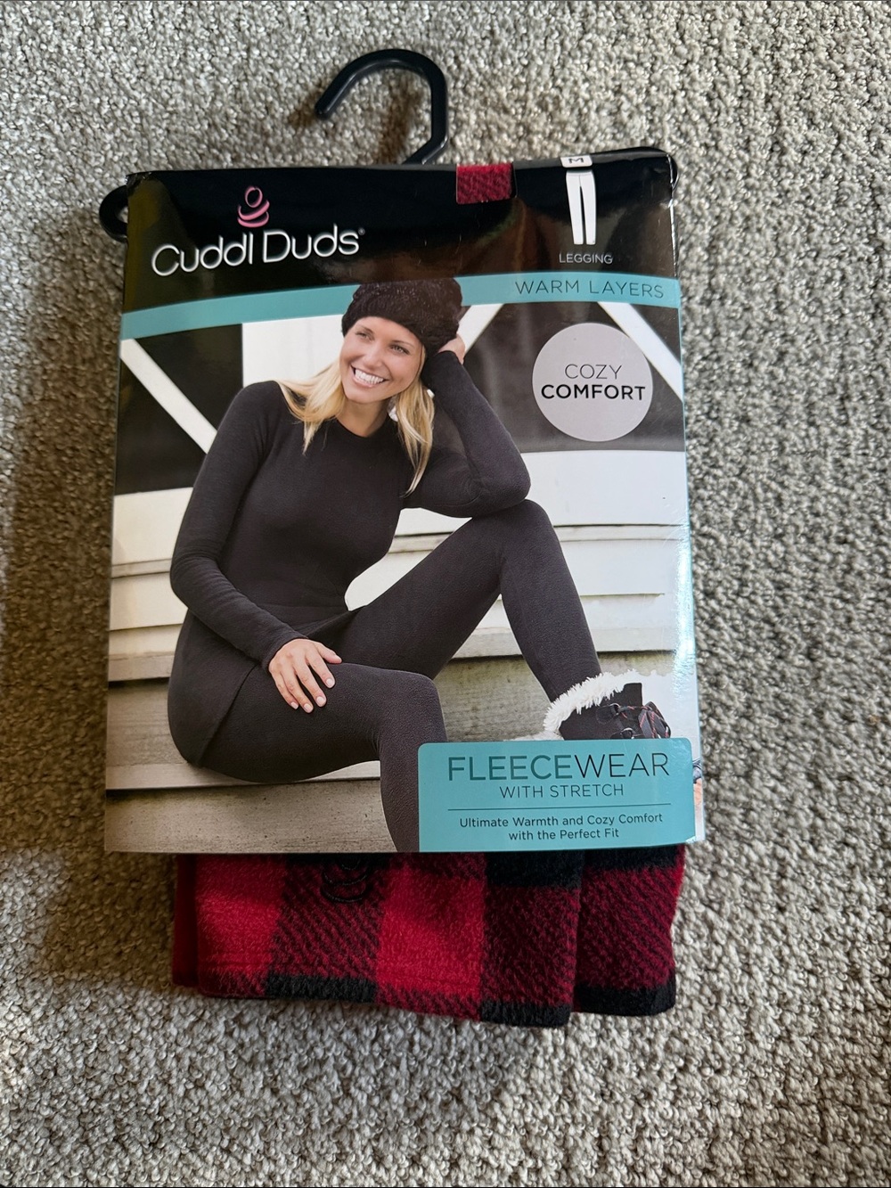 Cuddl Duds Red & Black Buffalo Plaid Fleecewear Leggings